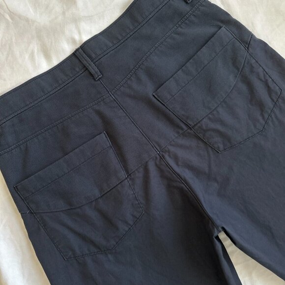 Navy Blue Partial Textured Lightweight Tapered Chino Pants by Undercover - Picture 4 of 8